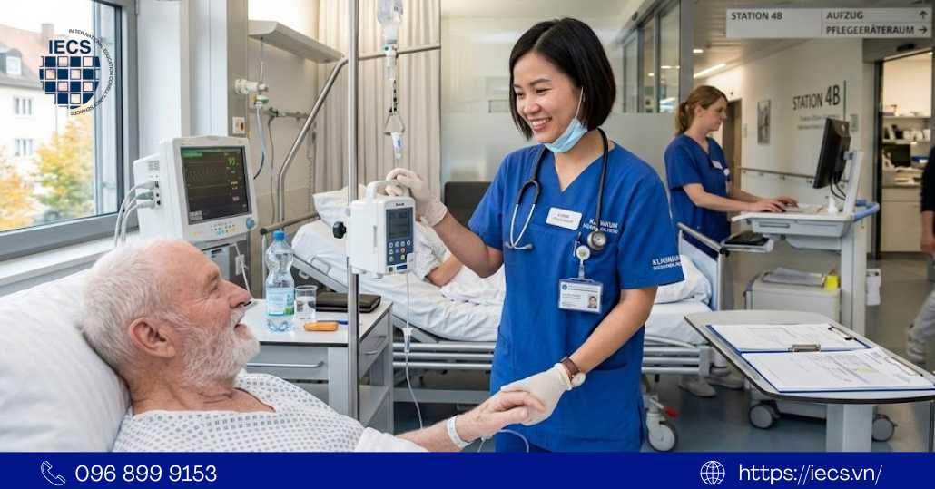 Nhân viên y tế tại bệnh viện Đức