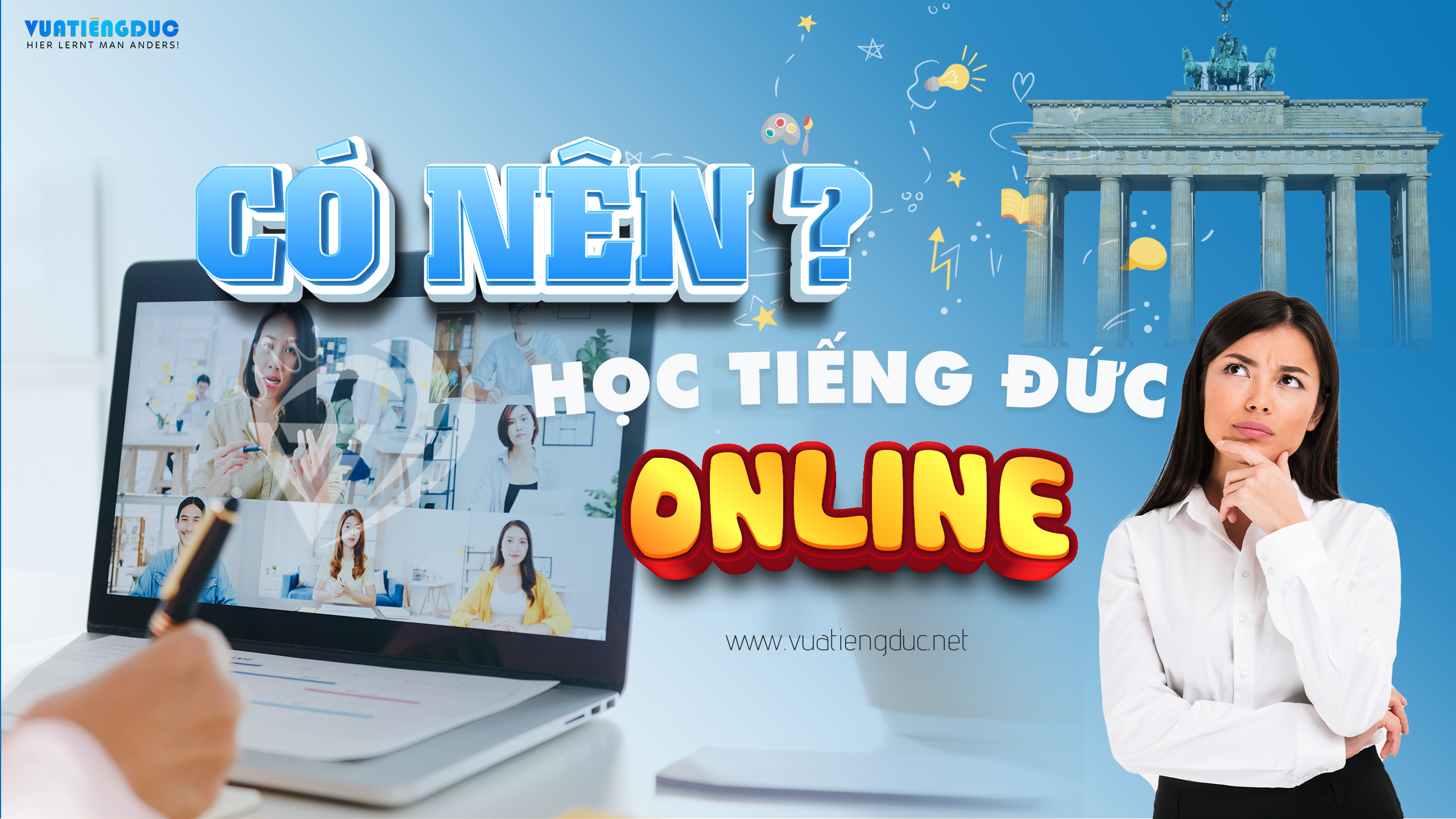 Học tiếng Đức online hay tới trung tâm?