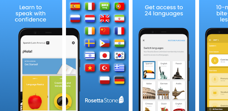 App học ngôn ngữ Rosetta Stone